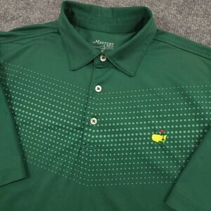 Masters Tech Polo Shirt Mens Medium Green Geometric Augusta National Golf Club